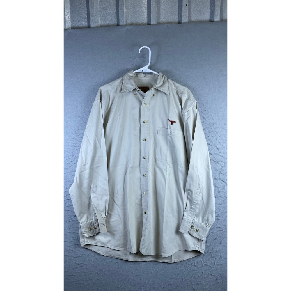 Gear For Sports Button Down Mens MD Tan Excellent Texas Longhorns Twill Shirt
